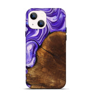 iPhone 14 Wood+Resin Live Edge Phone Case - Bodhi (Purple, 719627)