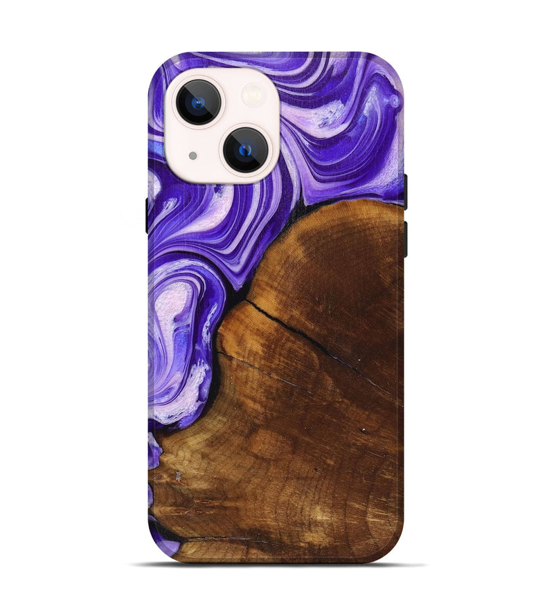 iPhone 14 Wood+Resin Live Edge Phone Case - Bodhi (Purple, 719627)