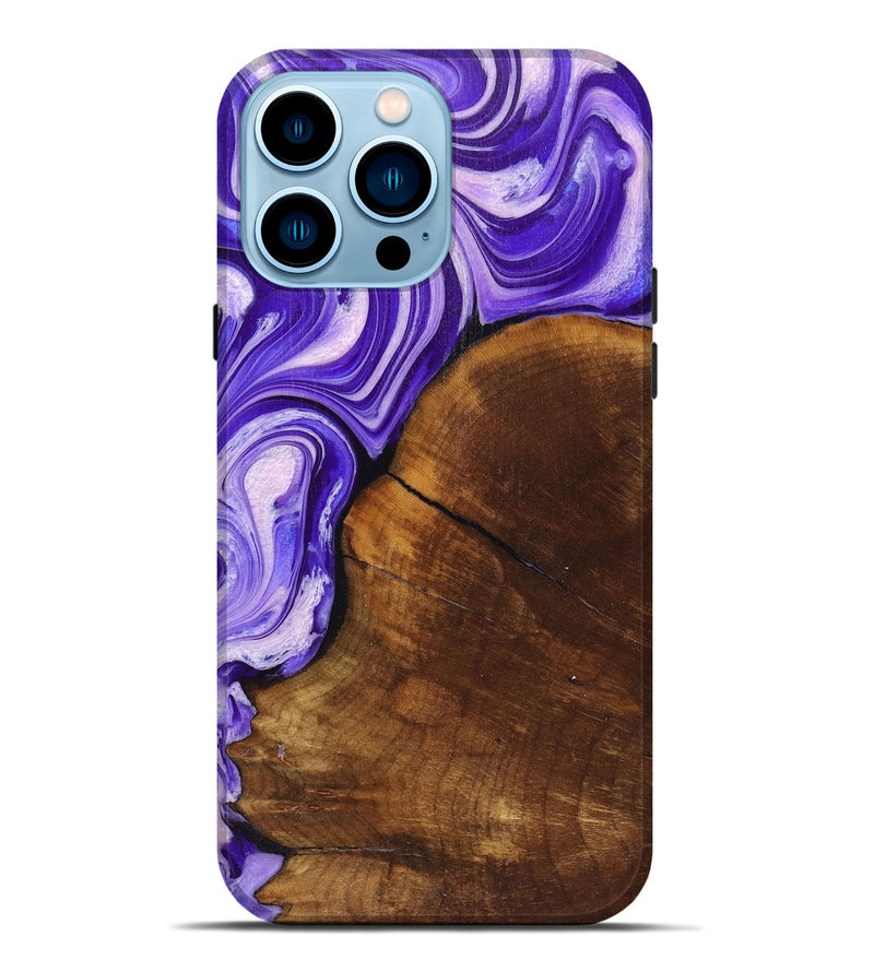 iPhone 14 Pro Max Wood+Resin Live Edge Phone Case - Bodhi (Purple, 719627)