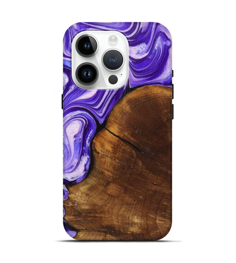 iPhone 15 Pro Wood+Resin Live Edge Phone Case - Bodhi (Purple, 719627)