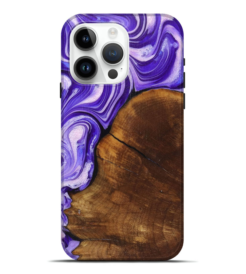 iPhone 15 Pro Max Wood+Resin Live Edge Phone Case - Bodhi (Purple, 719627)