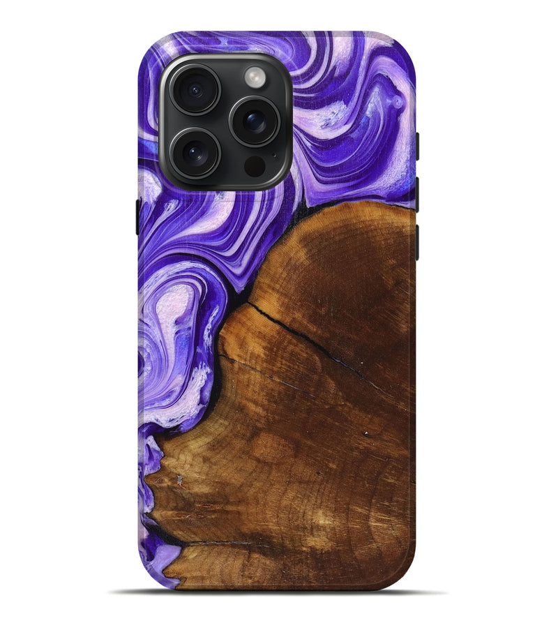 iPhone 16 Pro Max Wood+Resin Live Edge Phone Case - Bodhi (Purple, 719627)