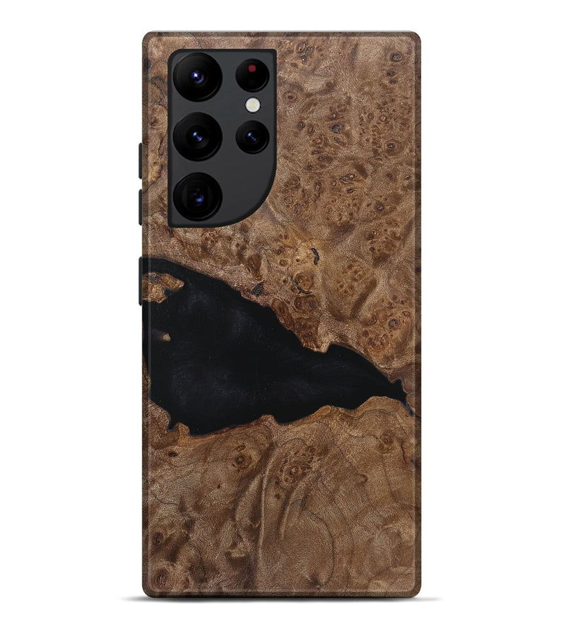 Galaxy S22 Ultra Wood+Resin Live Edge Phone Case - Ryker (Pure Black, 719629)