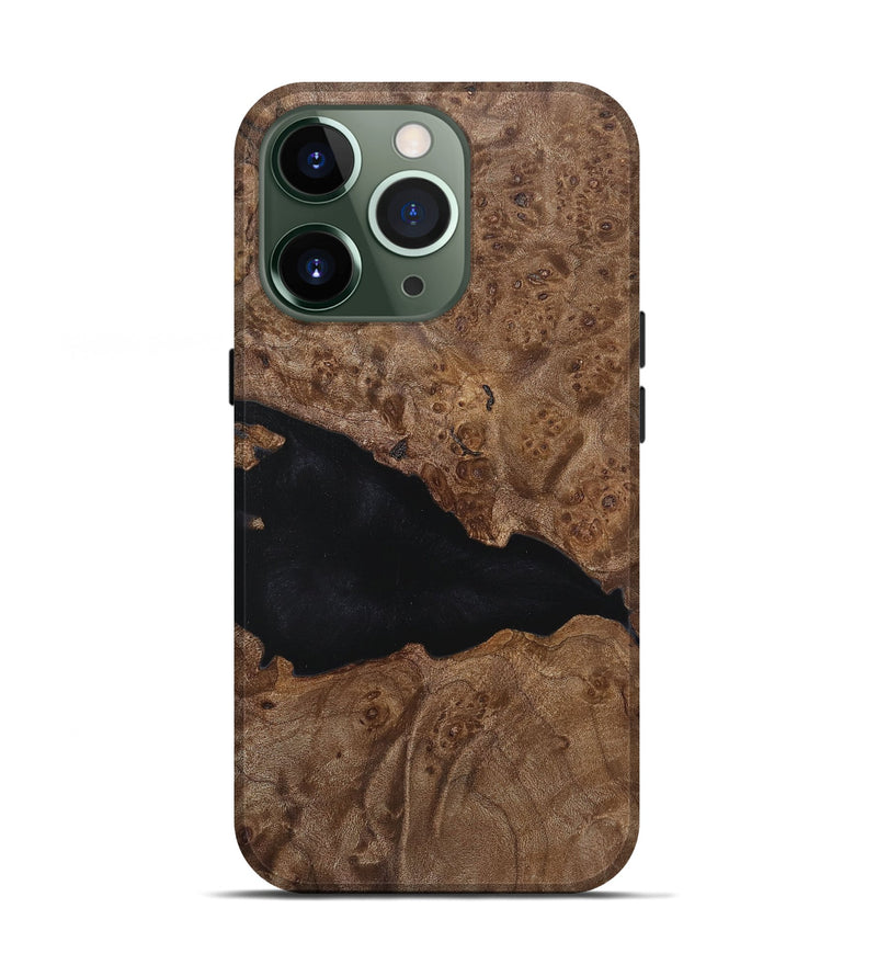 iPhone 13 Pro Wood+Resin Live Edge Phone Case - Ryker (Pure Black, 719629)