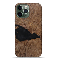 iPhone 13 Pro Max Wood+Resin Live Edge Phone Case - Ryker (Pure Black, 719629)