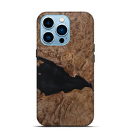 iPhone 14 Pro Wood+Resin Live Edge Phone Case - Ryker (Pure Black, 719629)