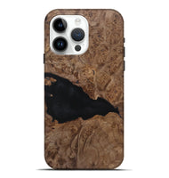 iPhone 15 Pro Max Wood+Resin Live Edge Phone Case - Ryker (Pure Black, 719629)