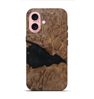 iPhone 16 Wood+Resin Live Edge Phone Case - Ryker (Pure Black, 719629)