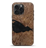 iPhone 16 Pro Max Wood+Resin Live Edge Phone Case - Ryker (Pure Black, 719629)