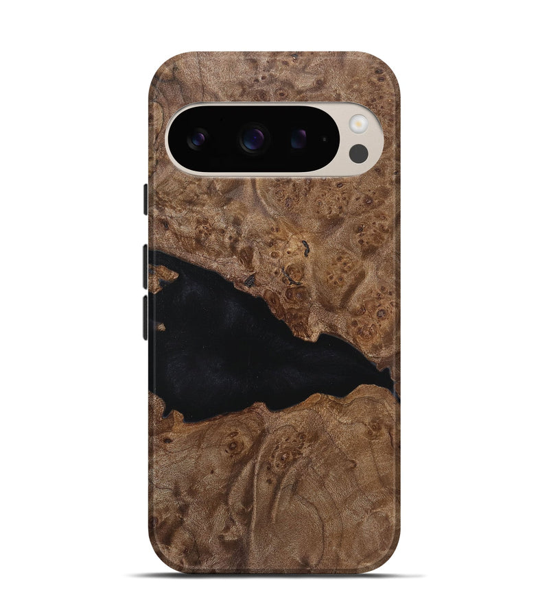 Pixel 9 Wood+Resin Live Edge Phone Case - Ryker (Pure Black, 719629)