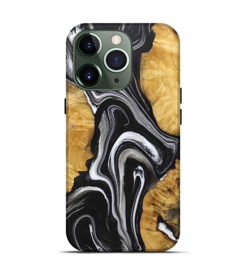 iPhone 13 Pro Wood+Resin Live Edge Phone Case - Philip (Black & White, 719633)