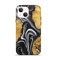 iPhone 14 Wood+Resin Live Edge Phone Case - Philip (Black & White, 719633)