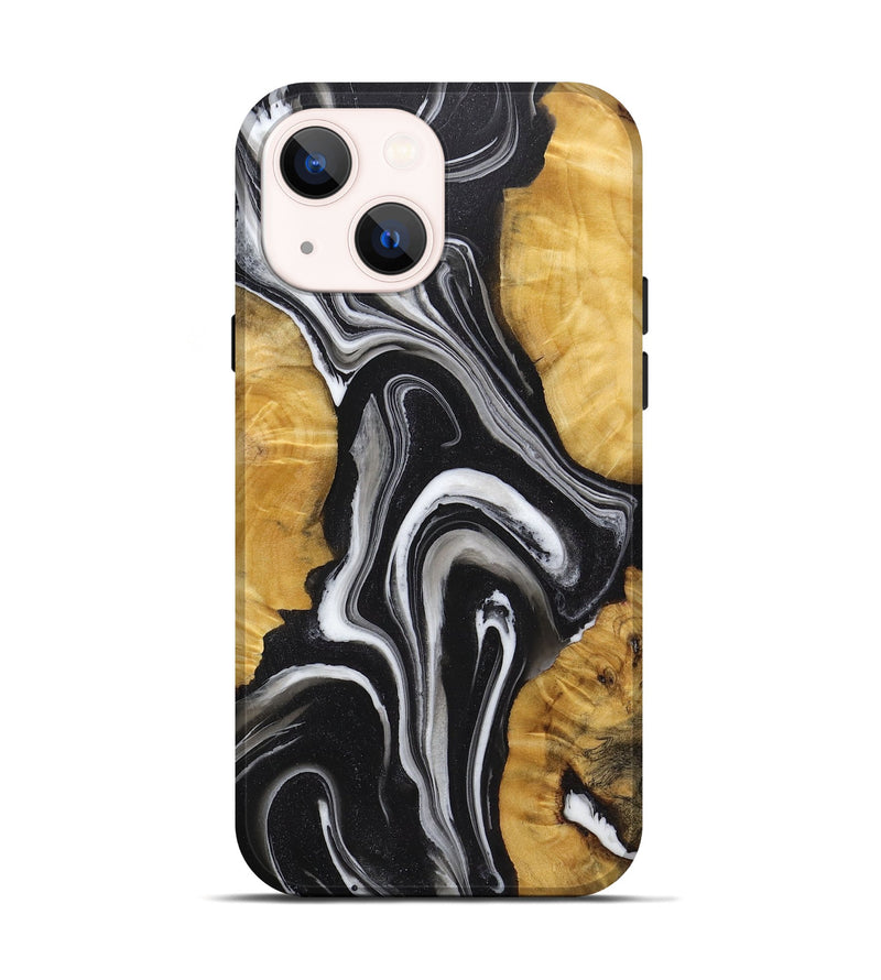 iPhone 14 Wood+Resin Live Edge Phone Case - Philip (Black & White, 719633)