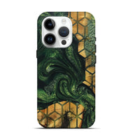 iPhone 15 Pro Wood+Resin Live Edge Phone Case - Mackenzie (Green, 719638)