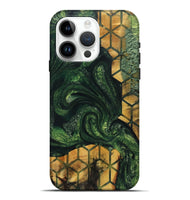 iPhone 15 Pro Max Wood+Resin Live Edge Phone Case - Mackenzie (Green, 719638)