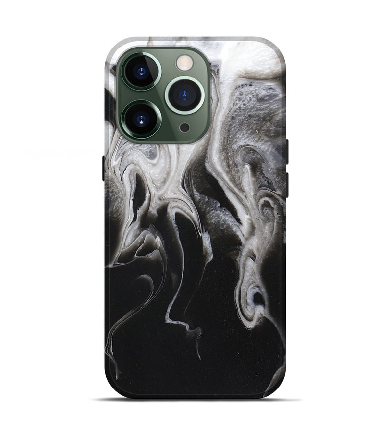 iPhone 13 Pro ResinArt Live Edge Phone Case - Kayla (Black & White, 719639)