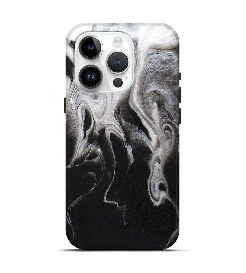 iPhone 15 Pro ResinArt Live Edge Phone Case - Kayla (Black & White, 719639)