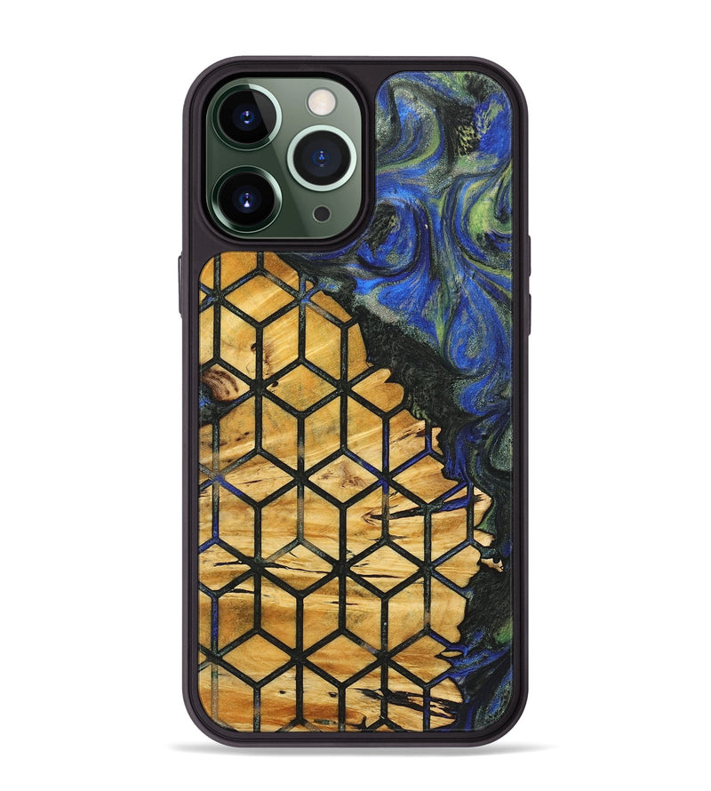 iPhone 13 Pro Max Wood+Resin Phone Case - Elizabeth (Pattern, 719728)