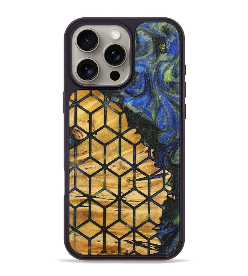 iPhone 16 Pro Max Wood+Resin Phone Case - Elizabeth (Pattern, 719728)