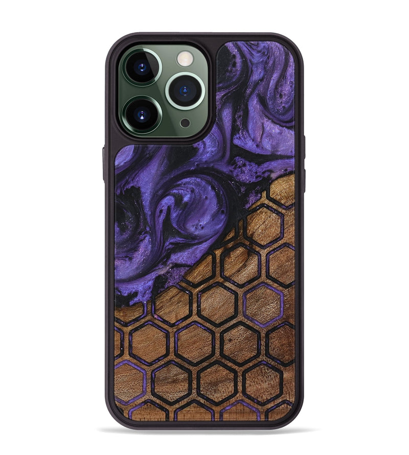 iPhone 13 Pro Max Wood+Resin Phone Case - Nelson (Pattern, 719732)