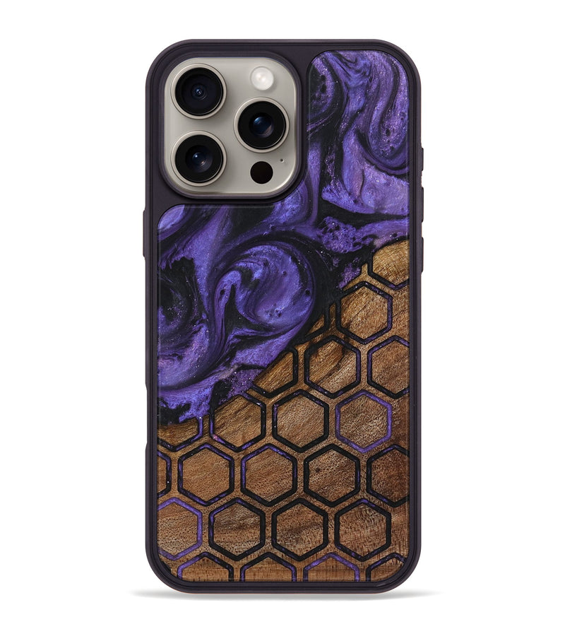 iPhone 16 Pro Max Wood+Resin Phone Case - Nelson (Pattern, 719732)