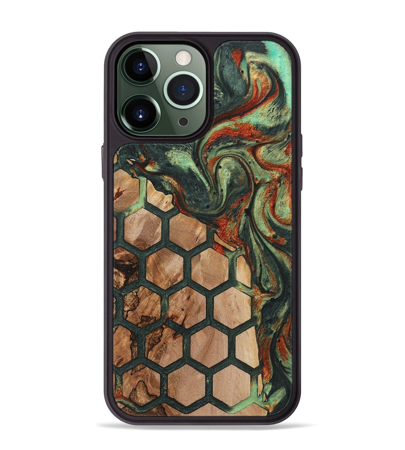 iPhone 13 Pro Max Wood+Resin Phone Case - Terrence (Pattern, 719745)