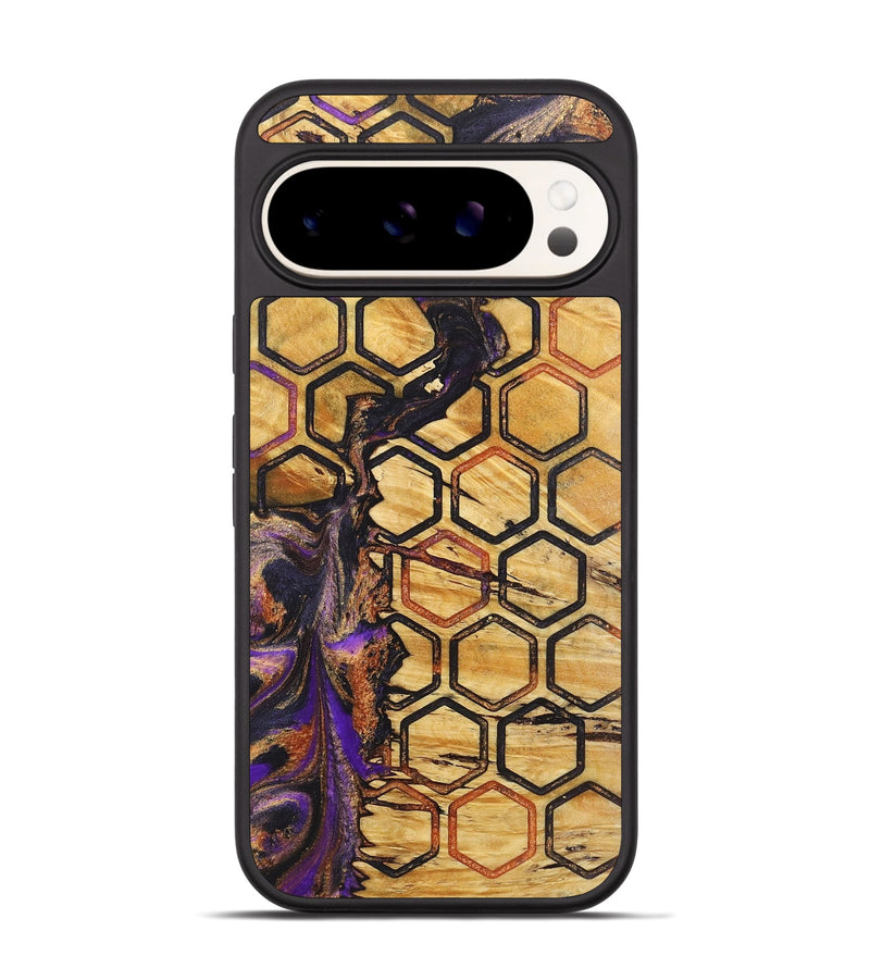 Pixel 9 Wood+Resin Phone Case - Tiffany (Pattern, 719746)