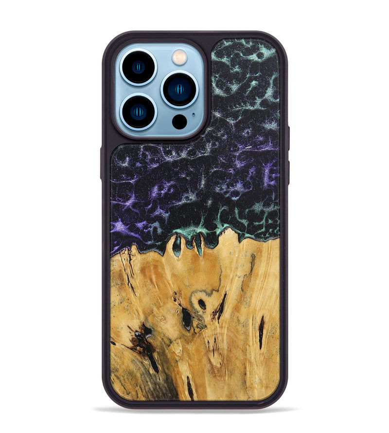 iPhone 14 Pro Max Wood+Resin Phone Case - Lottie (Static, 719764)