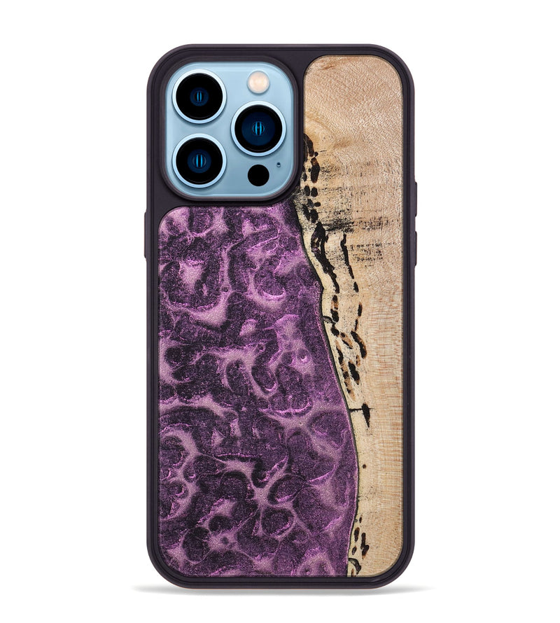 iPhone 14 Pro Max Wood+Resin Phone Case - Xavier (Static, 719769)