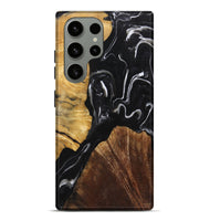 Galaxy S23 Ultra Wood+Resin Live Edge Phone Case - Mike (Black & White, 719789)