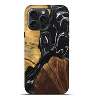 iPhone 16 Pro Max Wood+Resin Live Edge Phone Case - Mike (Black & White, 719789)