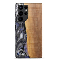 Galaxy S22 Ultra Wood+Resin Live Edge Phone Case - Nicolas (Black & White, 719791)