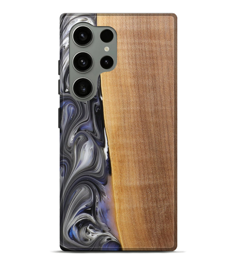 Galaxy S24 Ultra Wood+Resin Live Edge Phone Case - Nicolas (Black & White, 719791)