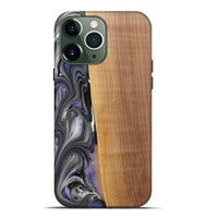 iPhone 13 Pro Max Wood+Resin Live Edge Phone Case - Nicolas (Black & White, 719791)