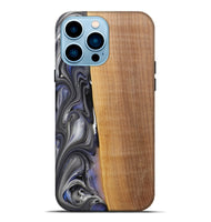 iPhone 14 Pro Max Wood+Resin Live Edge Phone Case - Nicolas (Black & White, 719791)