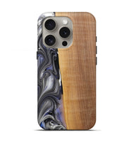 iPhone 16 Pro Wood+Resin Live Edge Phone Case - Nicolas (Black & White, 719791)