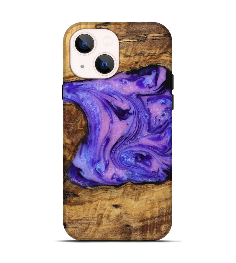 iPhone 14 Wood+Resin Live Edge Phone Case - Tori (Purple, 719804)