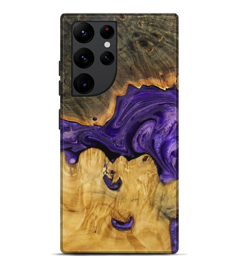 Galaxy S22 Ultra Wood+Resin Live Edge Phone Case - Jessica (Purple, 719806)