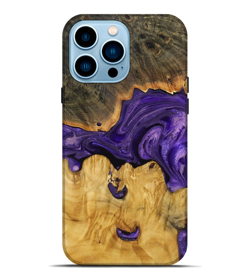 iPhone 14 Pro Max Wood+Resin Live Edge Phone Case - Jessica (Purple, 719806)