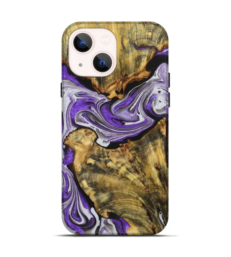 iPhone 14 Wood+Resin Live Edge Phone Case - Amir (Purple, 719810)