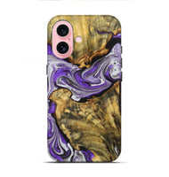 iPhone 16 Wood+Resin Live Edge Phone Case - Amir (Purple, 719810)