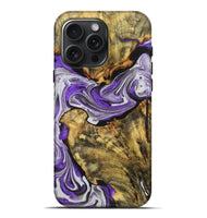 iPhone 16 Pro Max Wood+Resin Live Edge Phone Case - Amir (Purple, 719810)