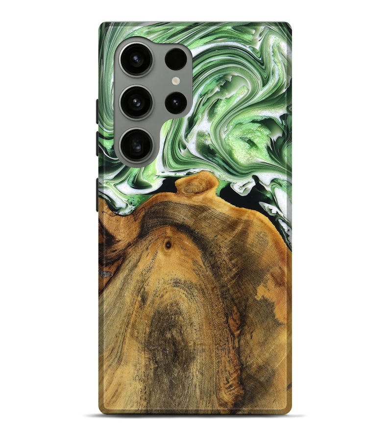 Galaxy S24 Ultra Wood+Resin Live Edge Phone Case - Bonita (Green, 719813)