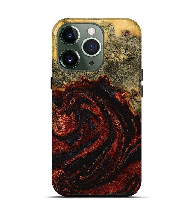 iPhone 13 Pro Wood+Resin Live Edge Phone Case - Shelia (Red, 719819)