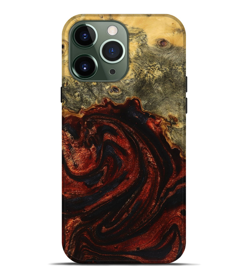 iPhone 13 Pro Max Wood+Resin Live Edge Phone Case - Shelia (Red, 719819)