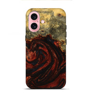 iPhone 16 Wood+Resin Live Edge Phone Case - Shelia (Red, 719819)