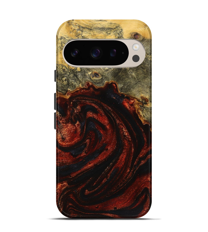 Pixel 9 Pro Wood+Resin Live Edge Phone Case - Shelia (Red, 719819)