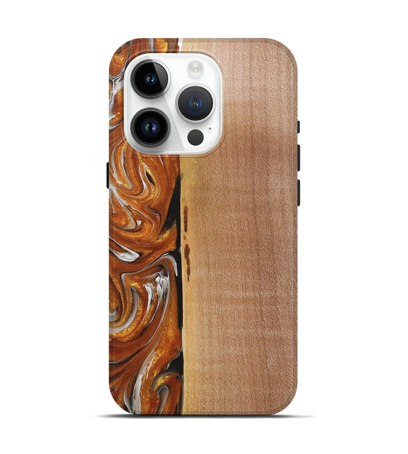 iPhone 15 Pro Wood+Resin Live Edge Phone Case - Malcolm (Red, 719824)