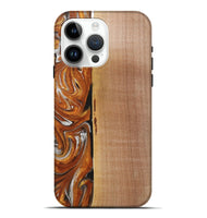 iPhone 15 Pro Max Wood+Resin Live Edge Phone Case - Malcolm (Red, 719824)