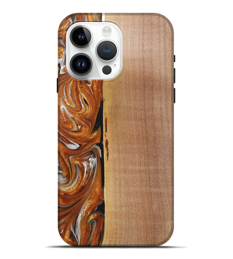 iPhone 15 Pro Max Wood+Resin Live Edge Phone Case - Malcolm (Red, 719824)